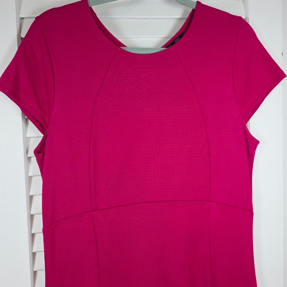 Felicity & Coco Pencil Dress Womens XL Pink Full Back Zip Cap Sleeve Stretch